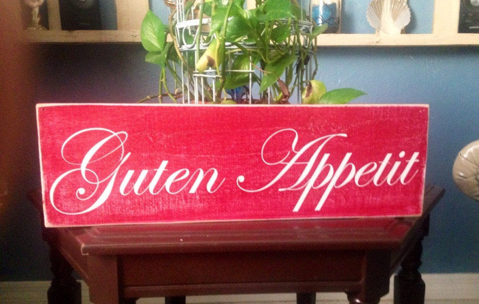 18x6 Guten Appetit Wood German Kitchen Sign