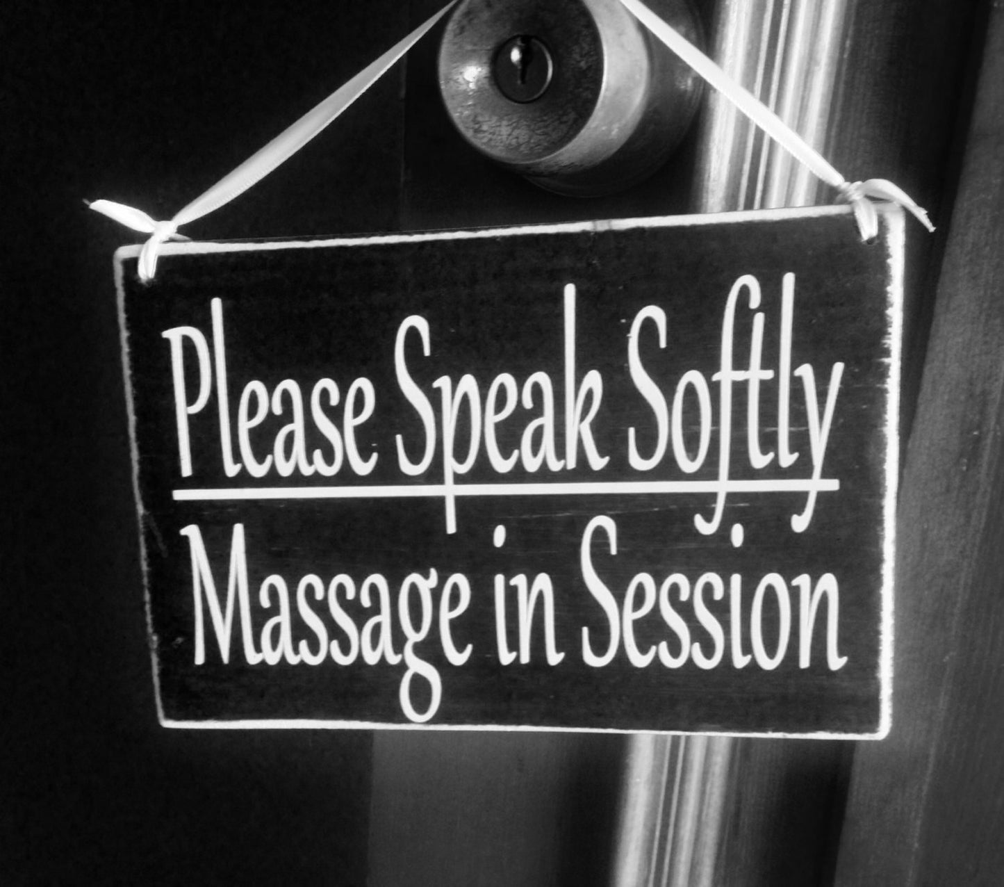8x6 Please Speak Softly, Massage In Session Custom Wood Sign Spa Office Soft Voices In Progress Salon Door Plaque