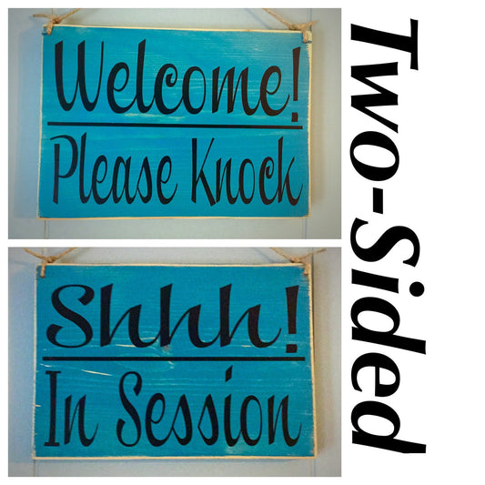 8x6 Two Sided Welcome Shhh Wood Sign