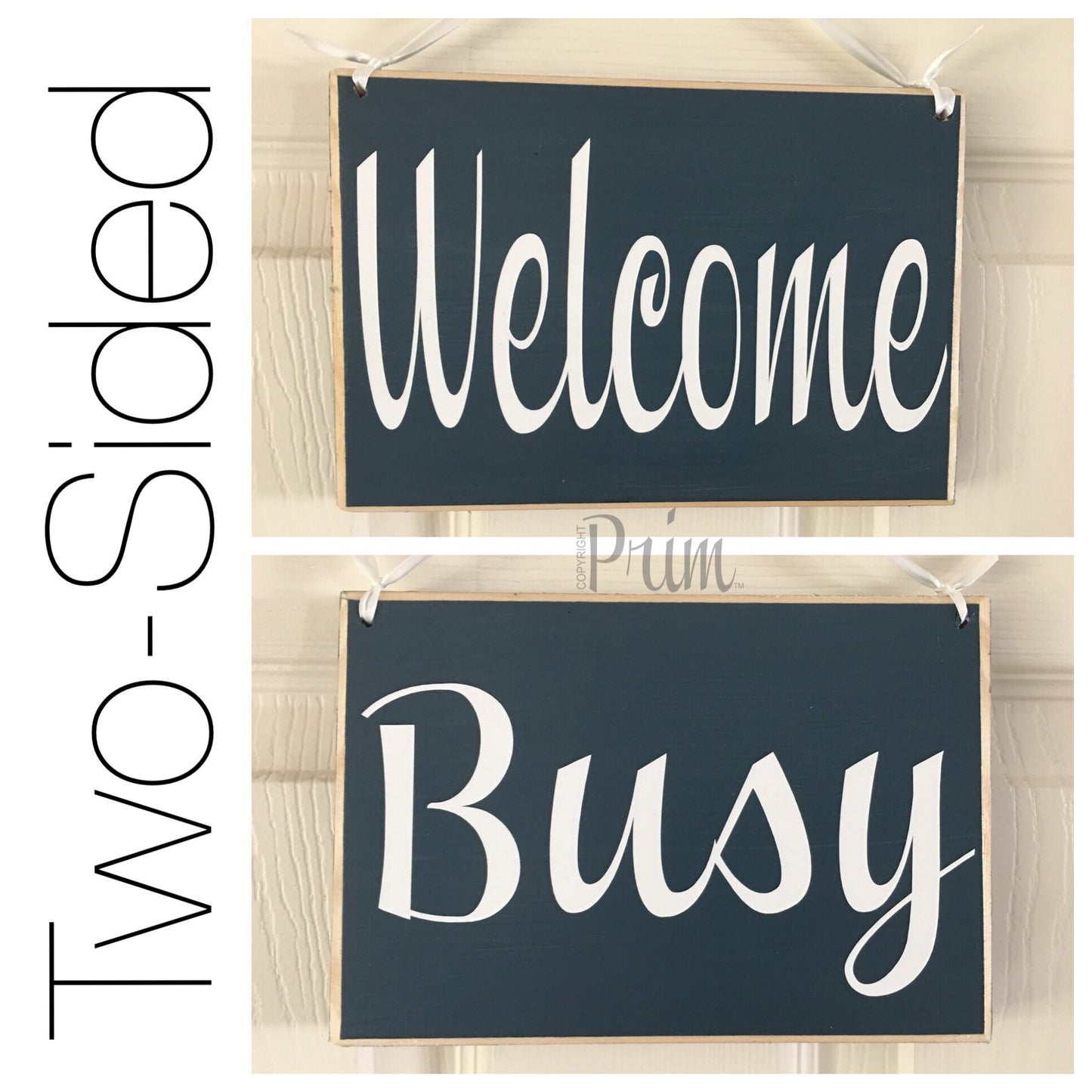 8x6 Two Sided Welcome Busy Wood Sign