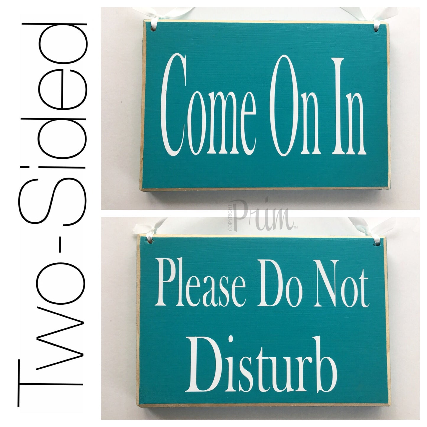 8x6 Two Sided Come On In Please Do Not Disturb Wood Sign