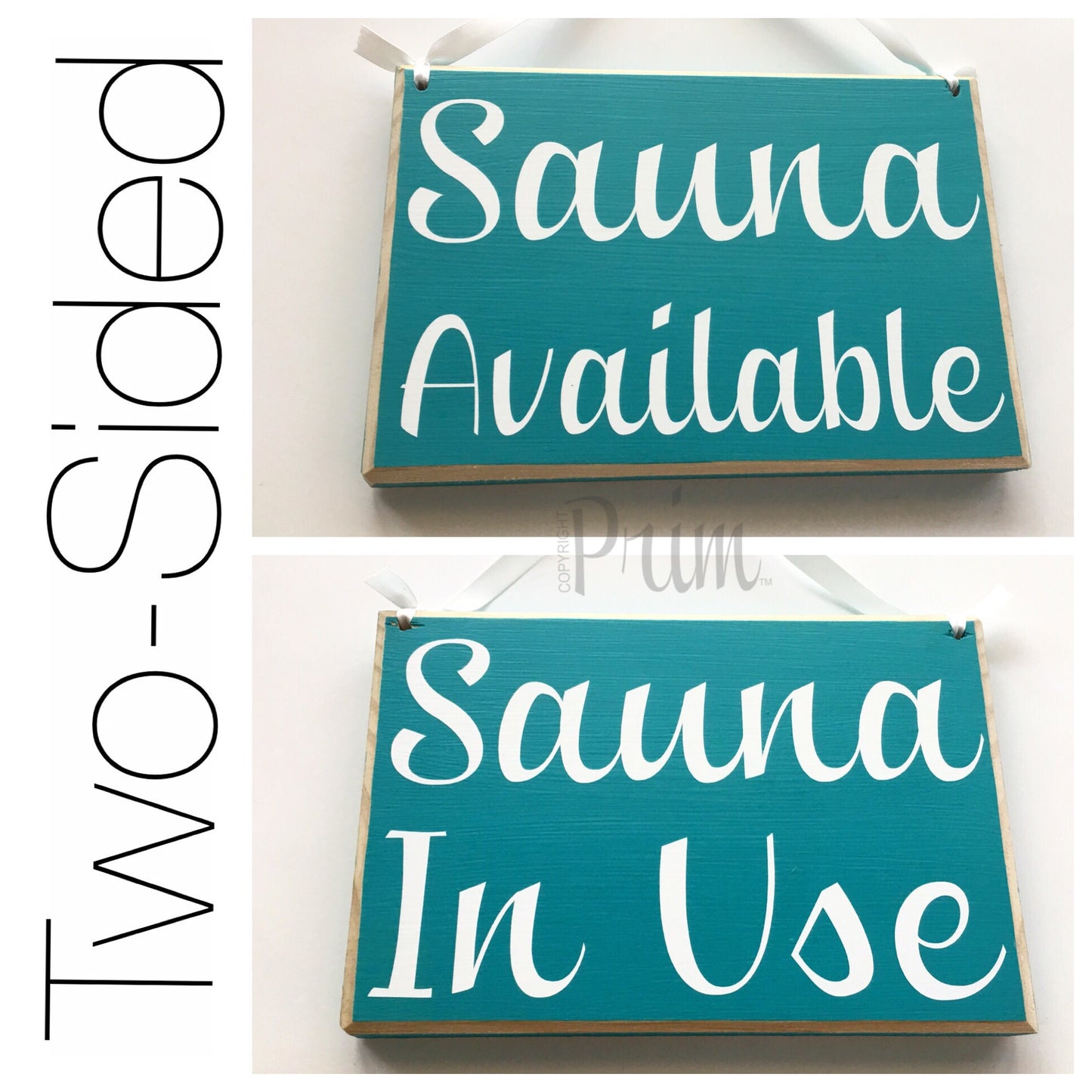 8x6 Double Sided Sauna Available In Use Wood Spa Sign