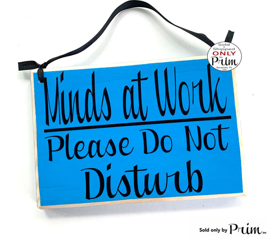8x6 Minds at Work Please Do Not Disturb Custom Wood Sign Unavailable In a Meeting Busy Office Conference Session Progress Wall Door Plaque Designs by Prim