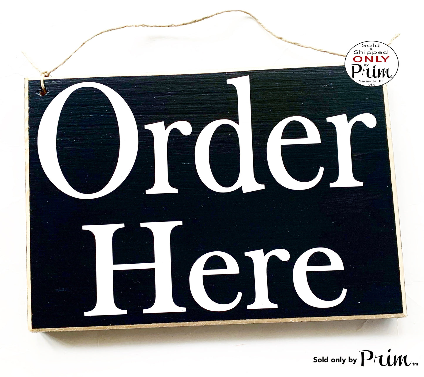 Order Here 10x8 Custom Wood Sign Pick Up Around the Corner Welcome Restaurant Cafe Coffee House Eat Kitchen Counter Cashier Wall Plaque