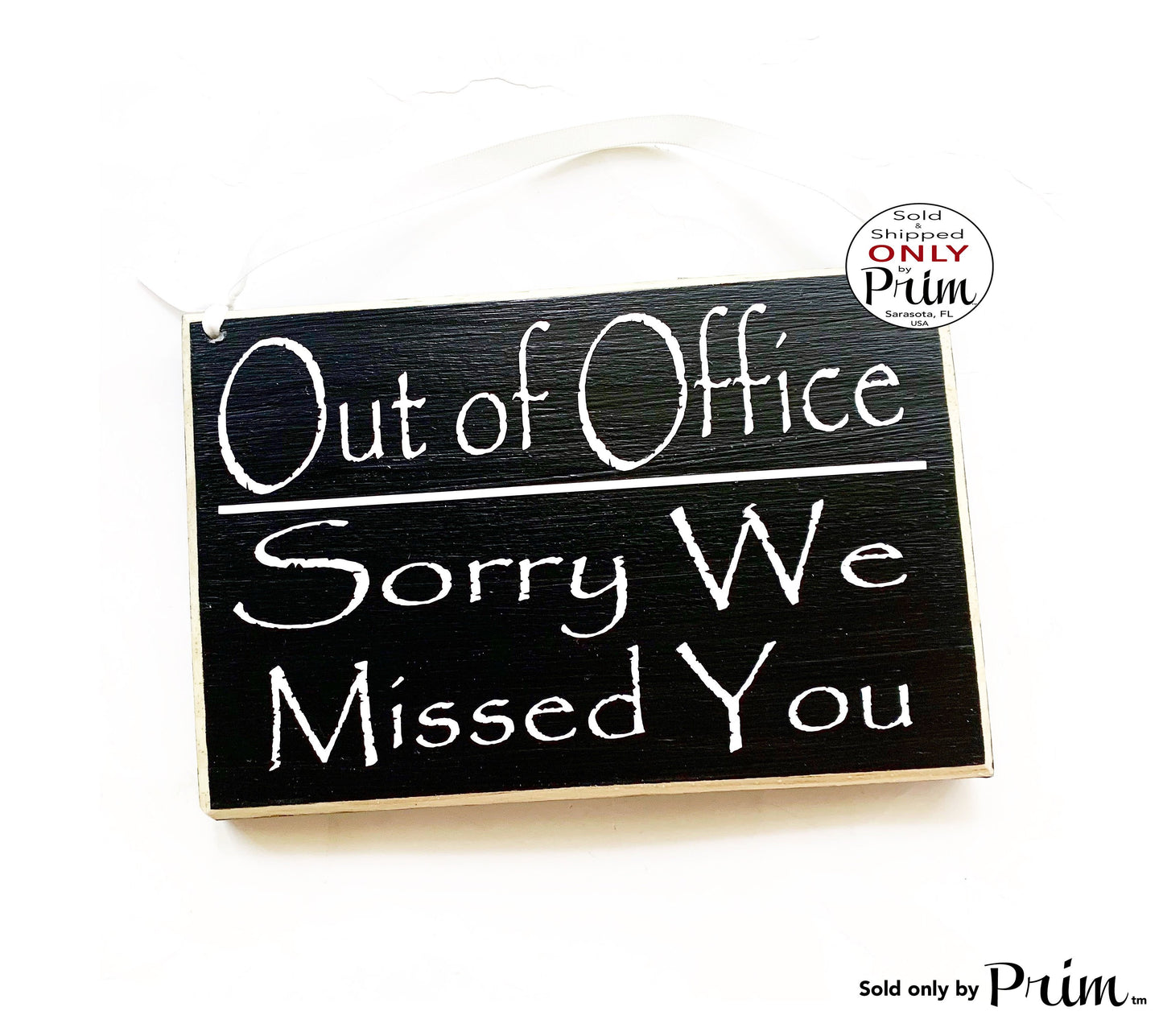 8x6 Out of the Office Sorry We Missed You Custom Wood Sign Spa Salon Office Business Out for Lunch Break Open Closed Be With You Shortly