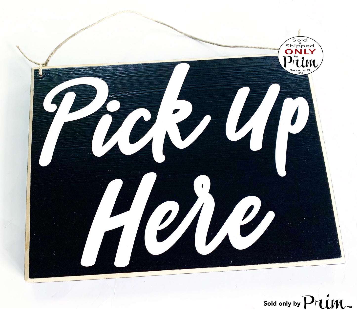 10x8 Pick Up Here Custom Wood Sign Door Order Here Restaurant Cafe Coffee House Eat Kitchen Food Pub Bar Take Out Business Door Plaque