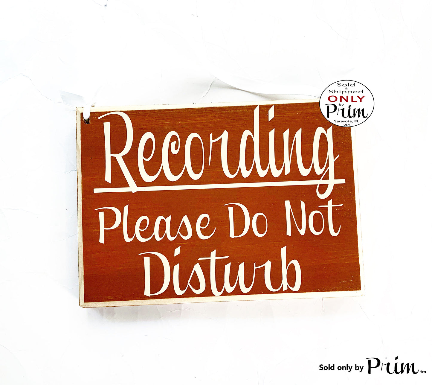 8x6 Recording Please Do Not Disturb Custom Wood Sign Podcast Studio Radio News Broadcast Music Entertainment Business Office Door Plaque Designs by Prim