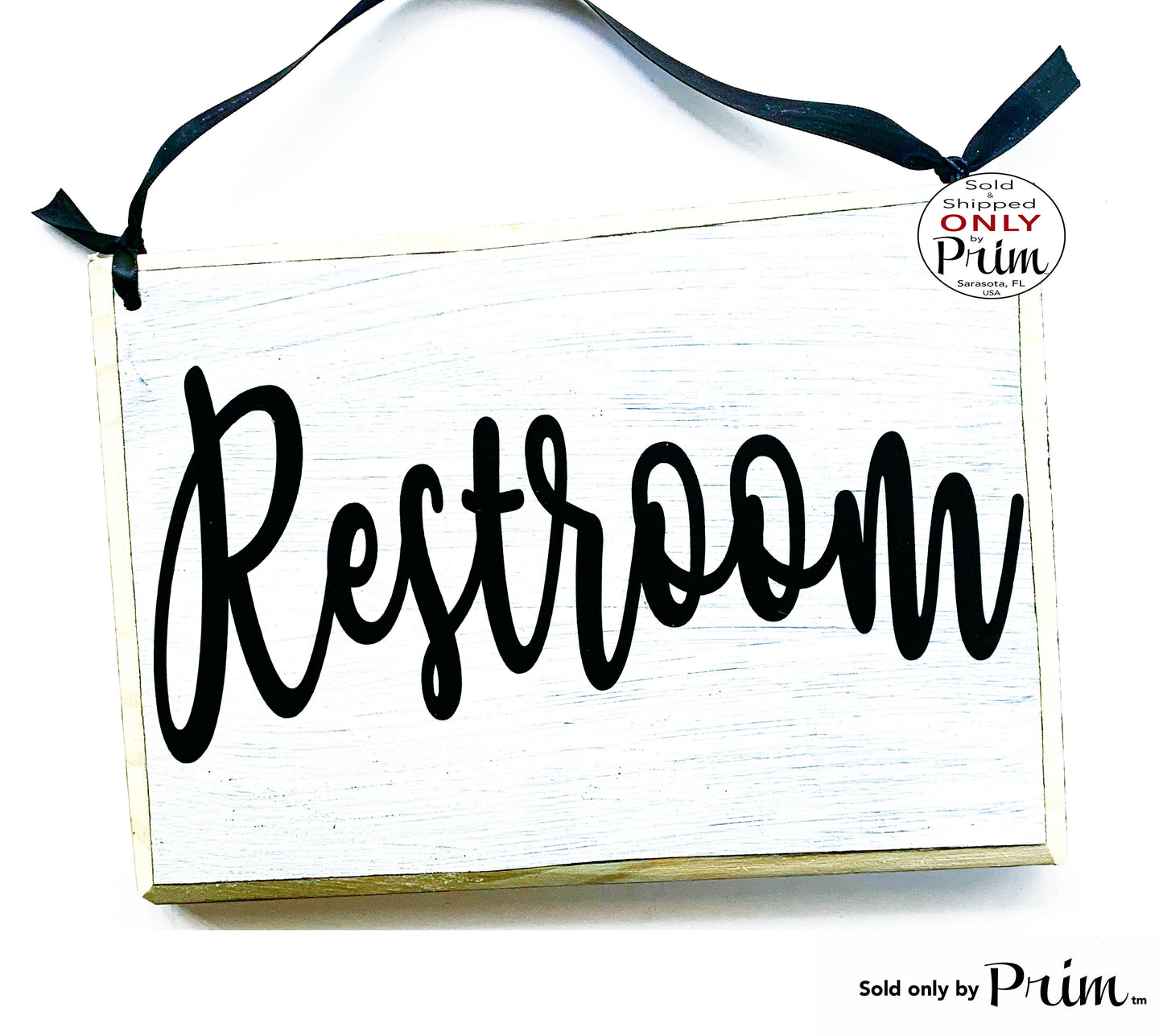8x6 Restroom Custom Wood Sign | Office Business Door Plaque | His Hers Women Men Bathroom Sign | WC Restroom Office Door Plaque Designs by Prim