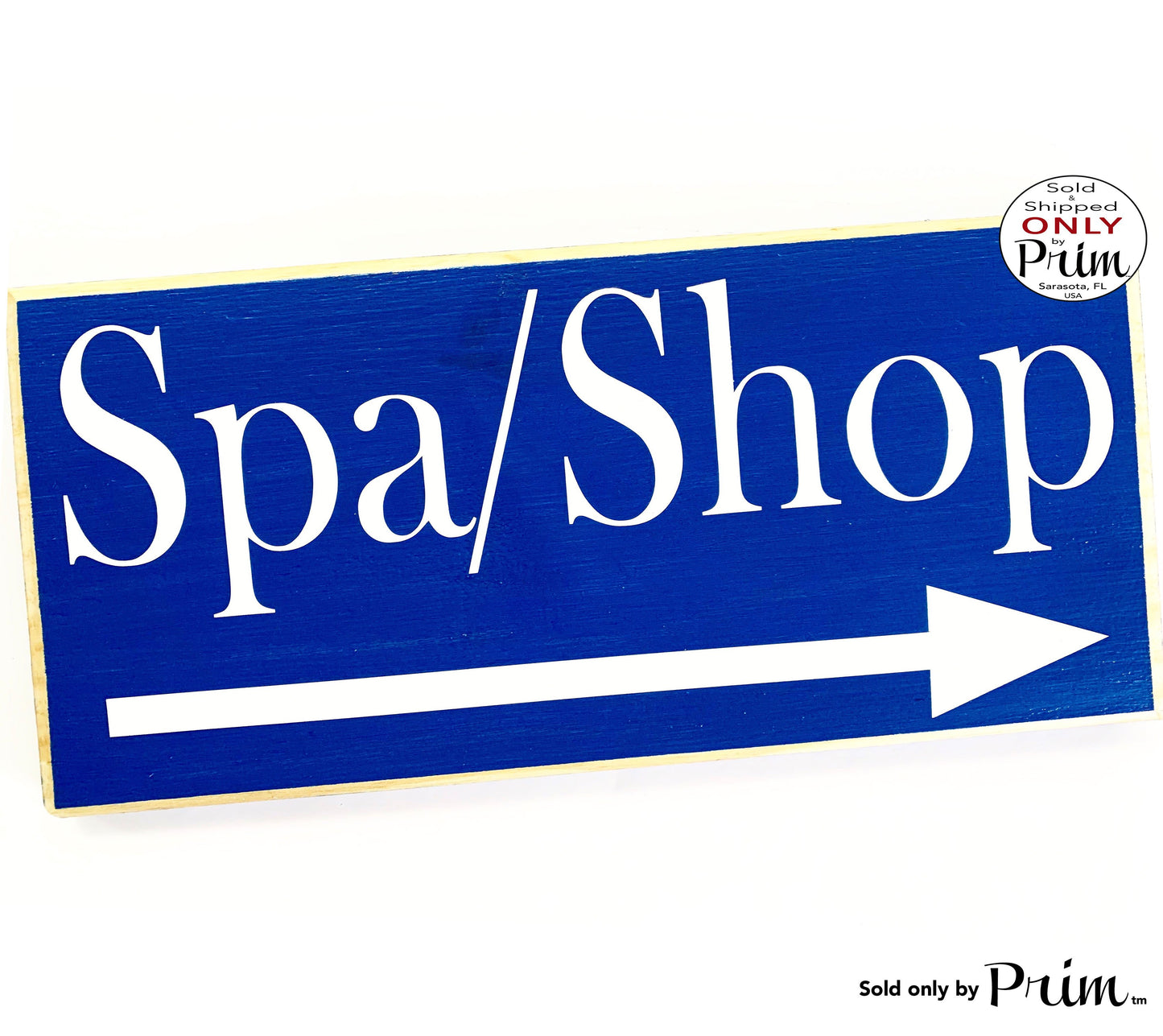 14x6 Spa Shop Arrow Custom Wood Sign | Personalized Wording Business Entrance Reception Front Desk Welcome Deliveries This Way Please s