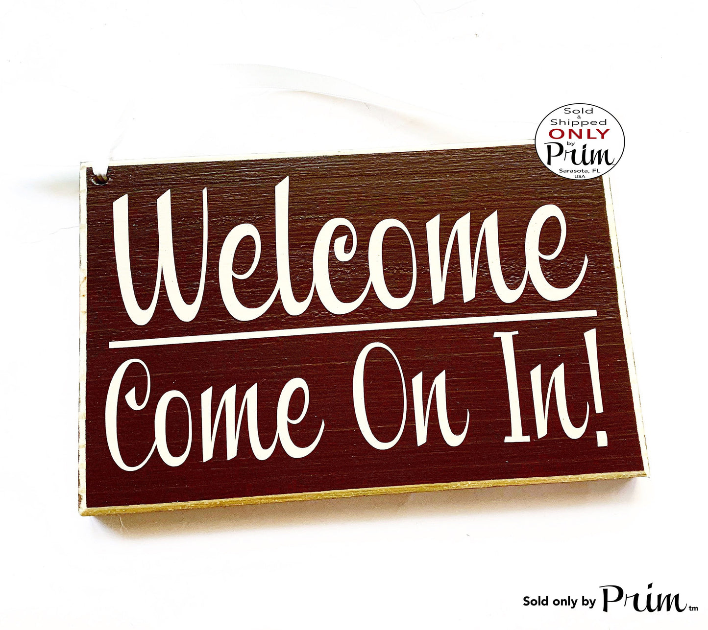 8x6 Welcome Come On In Custom Wood Sign 8x6 Front Door Spa Office Business Corporate Store Please Enter Door Wall Plaque