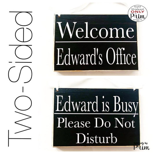 8x6 Custom Name ADD NAME Please Do Not Disturb Welcome Two Sided Custom Wood Sign| Home Office Business In Session Meeting Conference Plaque