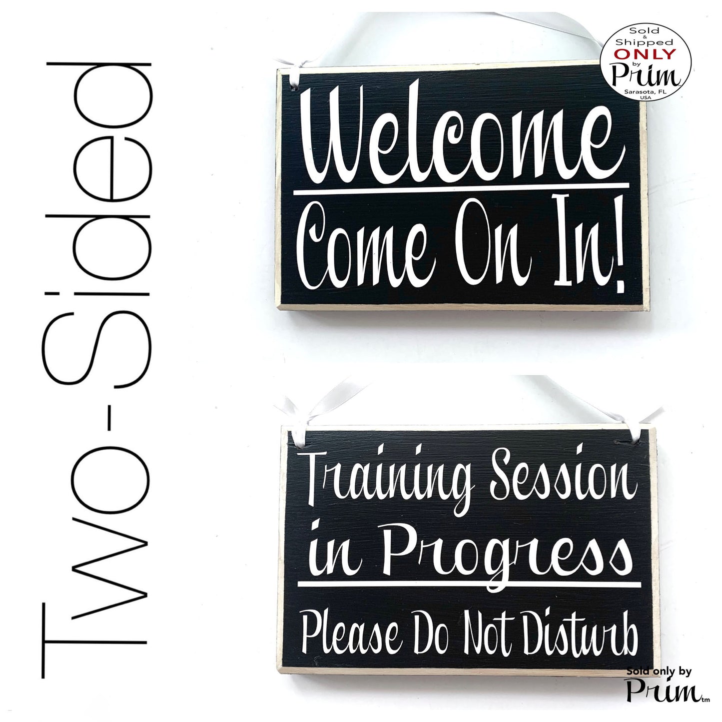 8x6 Welcome Come On In Training Session In Progress Please Do Not Disturb Custom Wood Sign Office Teacher School Testing Door Plaque Designs by Prim