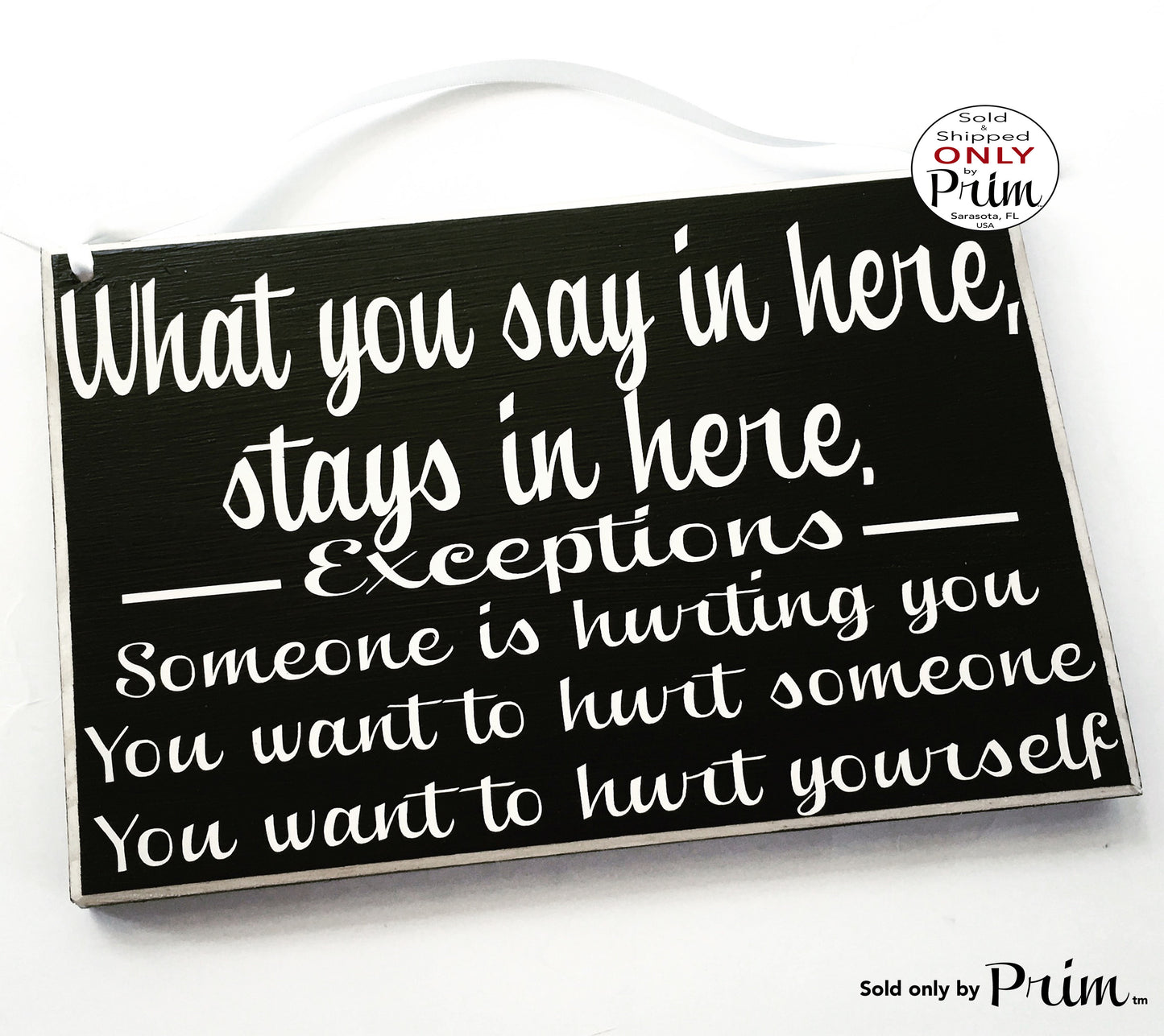 What You Say In Here Stays In Here 10x8 Custom Wood Sign Guidance Counselor Therapist School Meeting Office Welcome Door Plaque