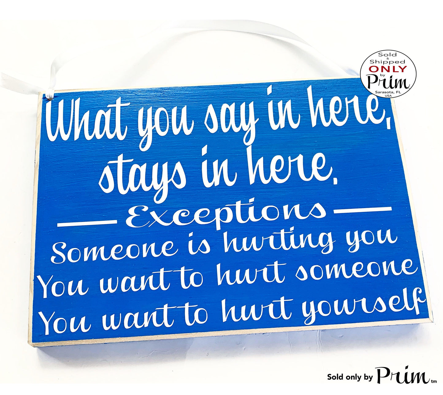 What You Say In Here Stays In Here 10x8 Custom Wood Sign Guidance Counselor Therapist School Meeting Office Welcome Door Plaque