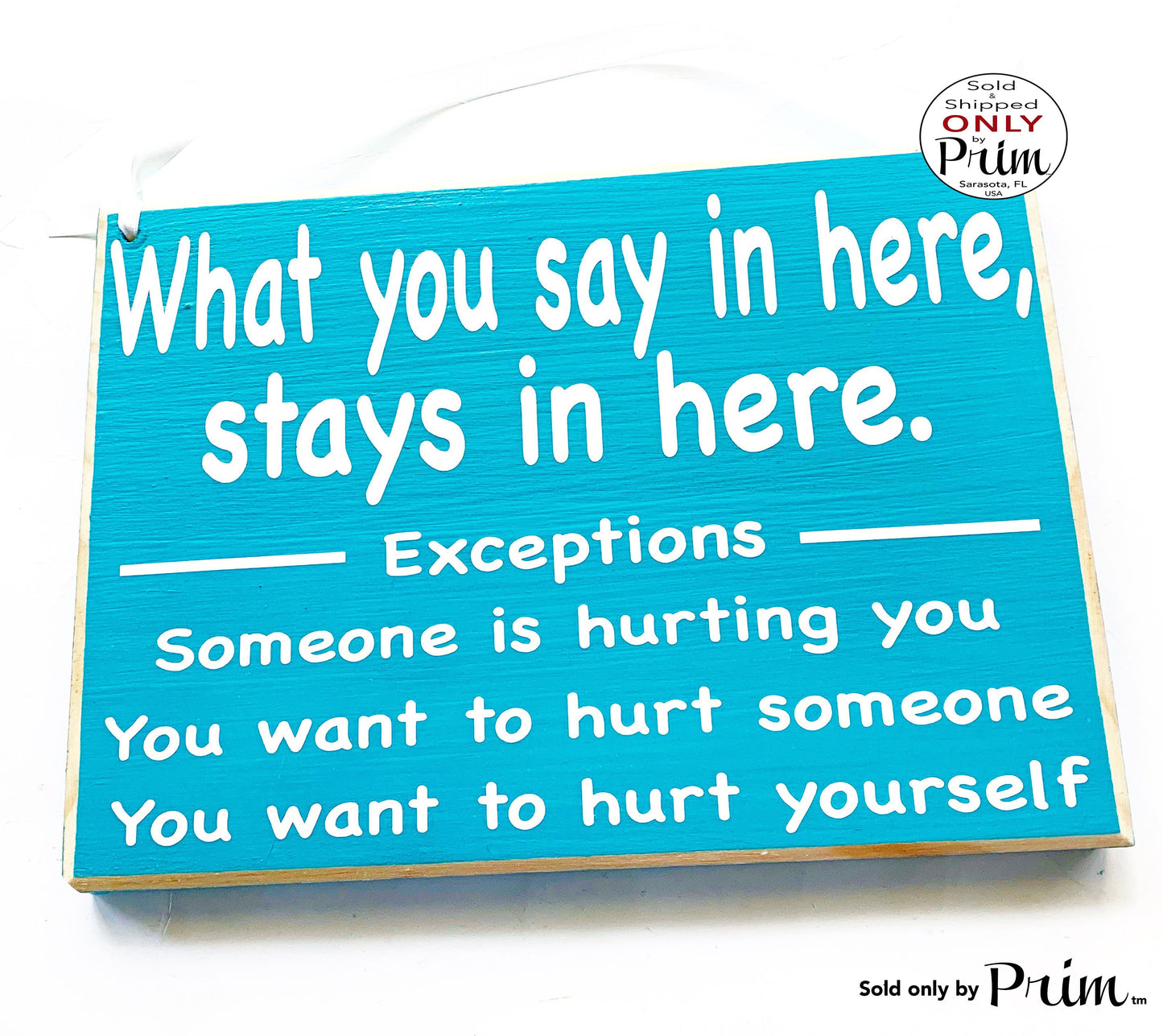 10x8 What You Say In Here Stays In Here Custom Wood Sign Guidance Counselor Teacher Therapy Salon School Meeting Office Welcome Plaque