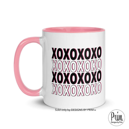 Designs by Prim XOXO Love Valentines Day 11 Ounce Ceramic Mug | All You Need Is Love Valentine's Hearts Lovers Hippie Groovy Tea Cup