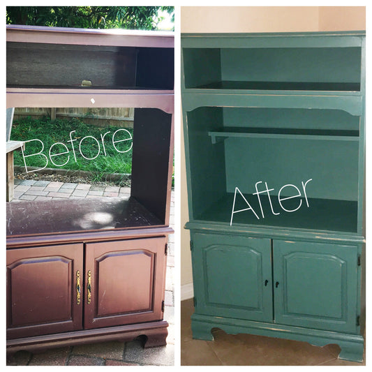 upcycle redo refurbished wood cabinet stand before and after
