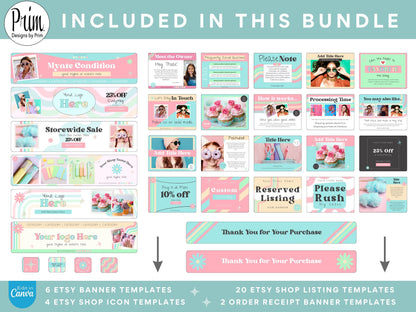 Designs by Prim Etsy Shop Kit | Etsy Banner Templates | Etsy Store Listing Bundle | Canva Editable Template | Etsy Seller Branding Design | Store Mock Ups Jessica Nethery Designer Business Branding