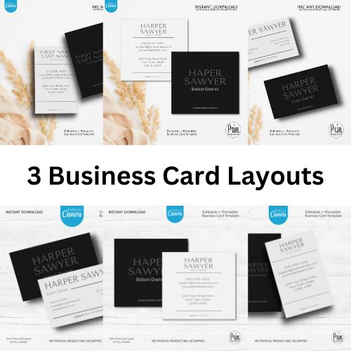 Simply Modern Business Branding Bundle | Business Card| Price List | Invoice Template | Social Media Follow | Thank You Card | Loyalty Card