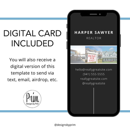 Designs by Prim Real Estate Business Card | Editable Business Card | Interior Design Business Card Template | Design Studio Card | Realtor Card Template