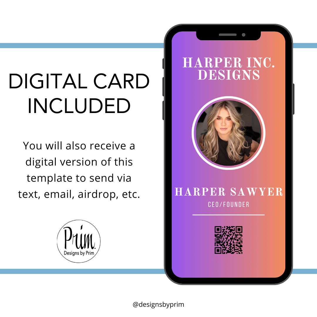 Designs by Prim Instagram Business Card | Editable Business Card Template| IG Business Card Template | Influencer Business Card | QR Code Business Card