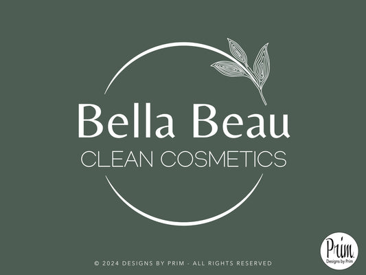 Bella Beau Collection Brand Logo Design | Floral Plant Premade Logo Design