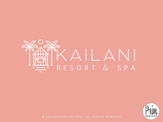 Boho Hawaiian Tiki Palm Custom Logo Design | Professional Logo | Premade Logo | Minimalist Logo | Modern Logo | Logo Brand Kit | Simple Logo Design | Stylish Logo