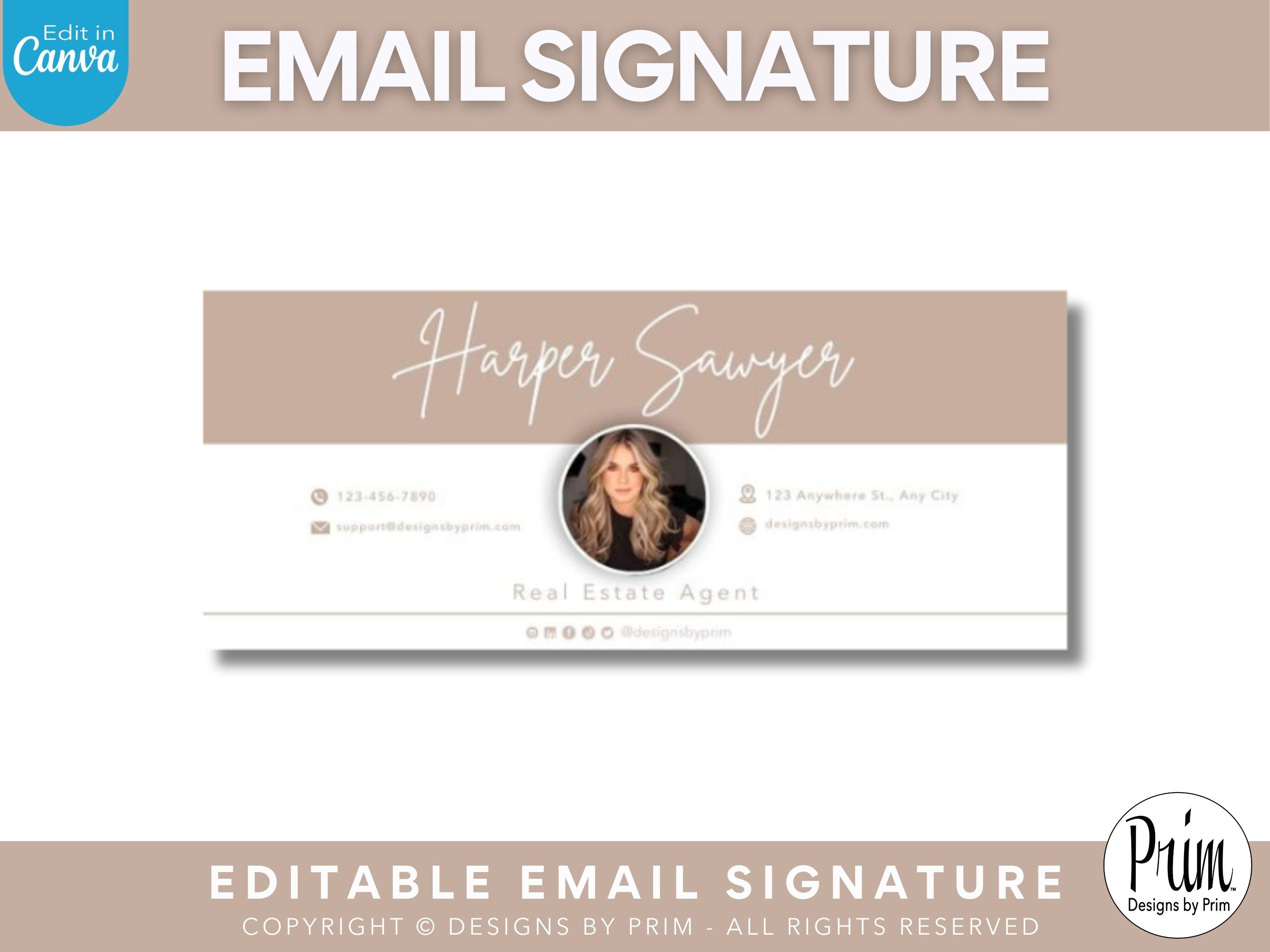 Mauve Email Signature Template | Canva Email Signature | Small Busines ...