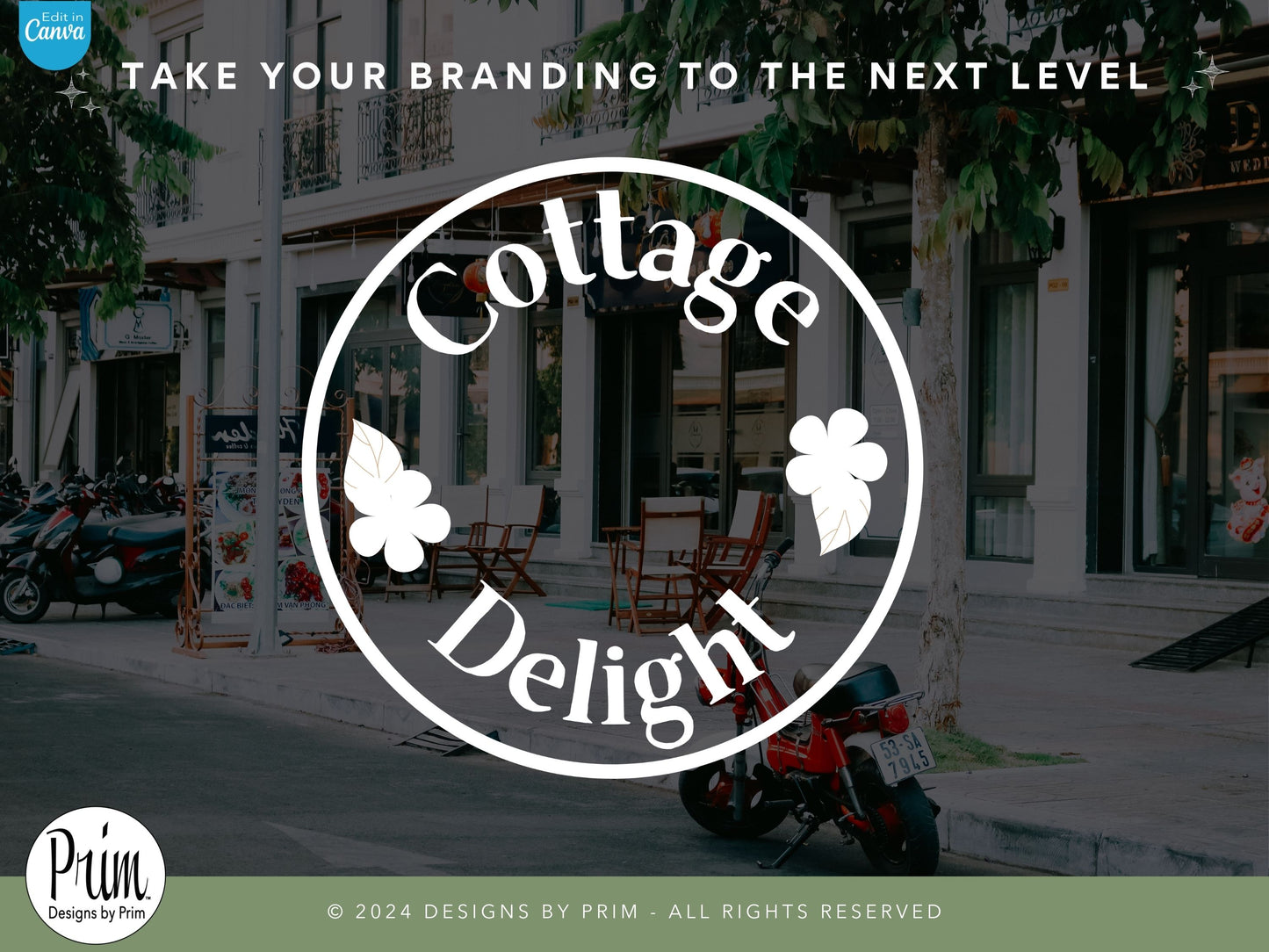 Designs by Prim Cottage Delight Logo Design Template Canva | Small Business Logo | Editable Logo Template | Business Branding Logo | DIY Logo Design | Brand Kit