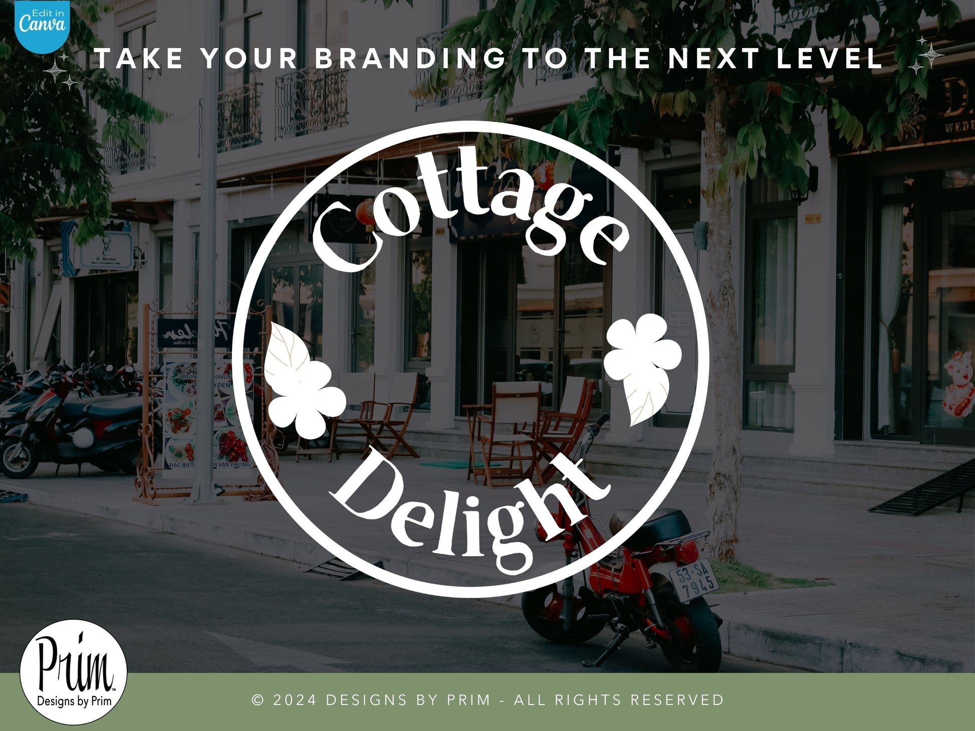 Designs by Prim Cottage Delight Logo Design Template Canva | Small Business Logo | Editable Logo Template | Business Branding Logo | DIY Logo Design | Brand Kit