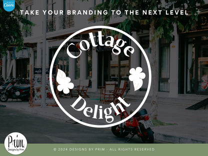 Designs by Prim Cottage Delight Logo Design Template Canva | Small Business Logo | Editable Logo Template | Business Branding Logo | DIY Logo Design | Brand Kit