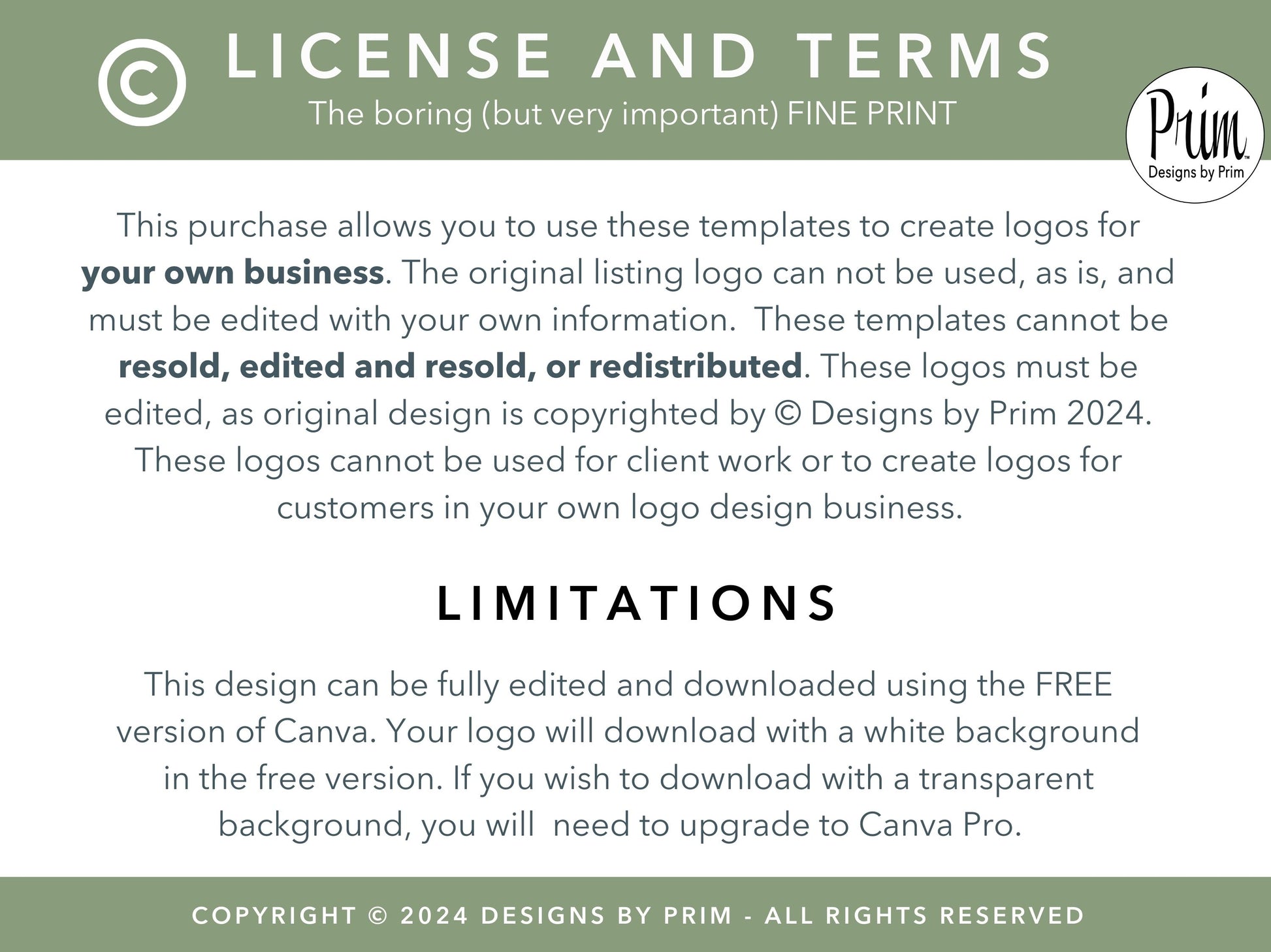 Designs by Prim Cottage Delight Logo Design Template Canva | Small Business Logo | Editable Logo Template | Business Branding Logo | DIY Logo Design | Brand Kit