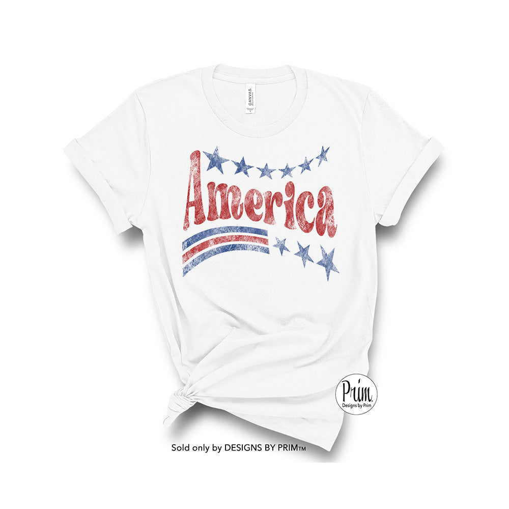 DDesigns by Prim America Flag Soft Unisex T-Shirt | Home of the Free because of the Brave Fourth of July Memorial Day Veterans Day Patriotic Shirt Top