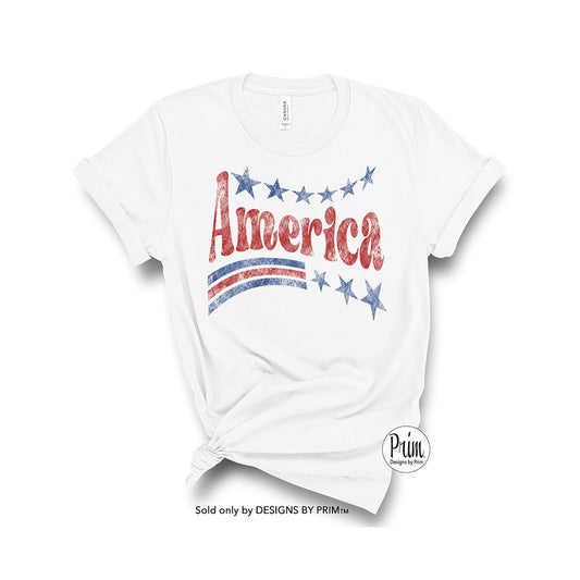 DDesigns by Prim America Flag Soft Unisex T-Shirt | Home of the Free because of the Brave Fourth of July Memorial Day Veterans Day Patriotic Shirt Top