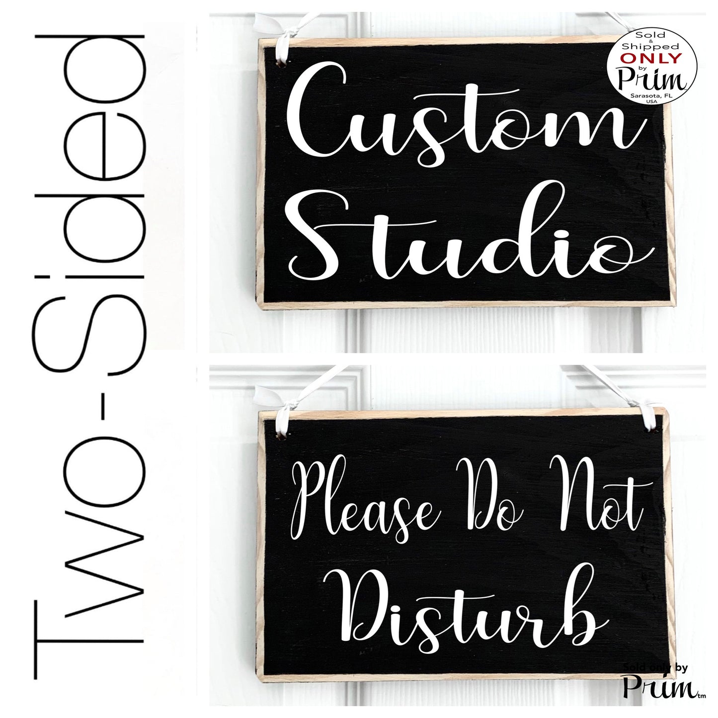 Designs by Prim 8x6 Personalized Custom Studio Please Do Not Disturb Custom Wood Sign | Appointment in Progress Service Spa Salon Technician Door Plaque