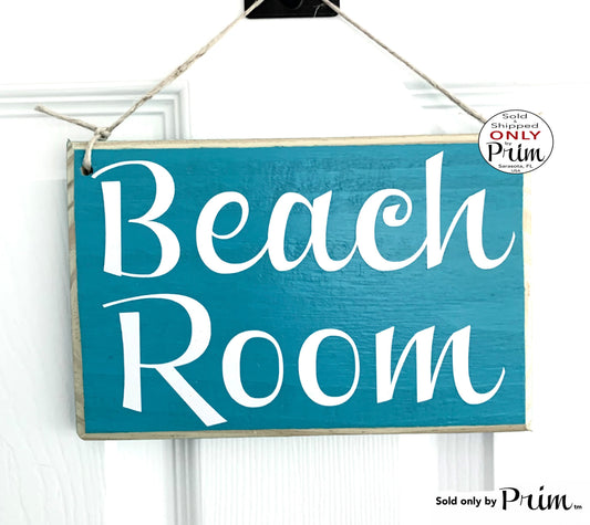 Designs by Prim 8x6 Beach Room Custom Wood Sign Nautical Beach House Coastal Living Sand Sun Fun Door Plaque