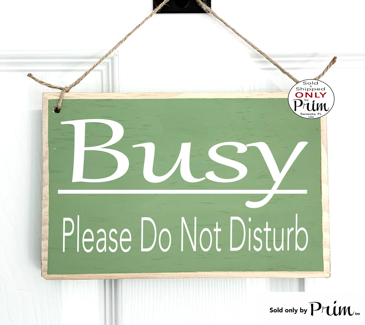 Designs by Prim 8x6 Busy Please Do Not Disturb Custom Wood Sign Focus Time Work Virtual Meetings Progress Home Office Working From Home Session Door Plaque