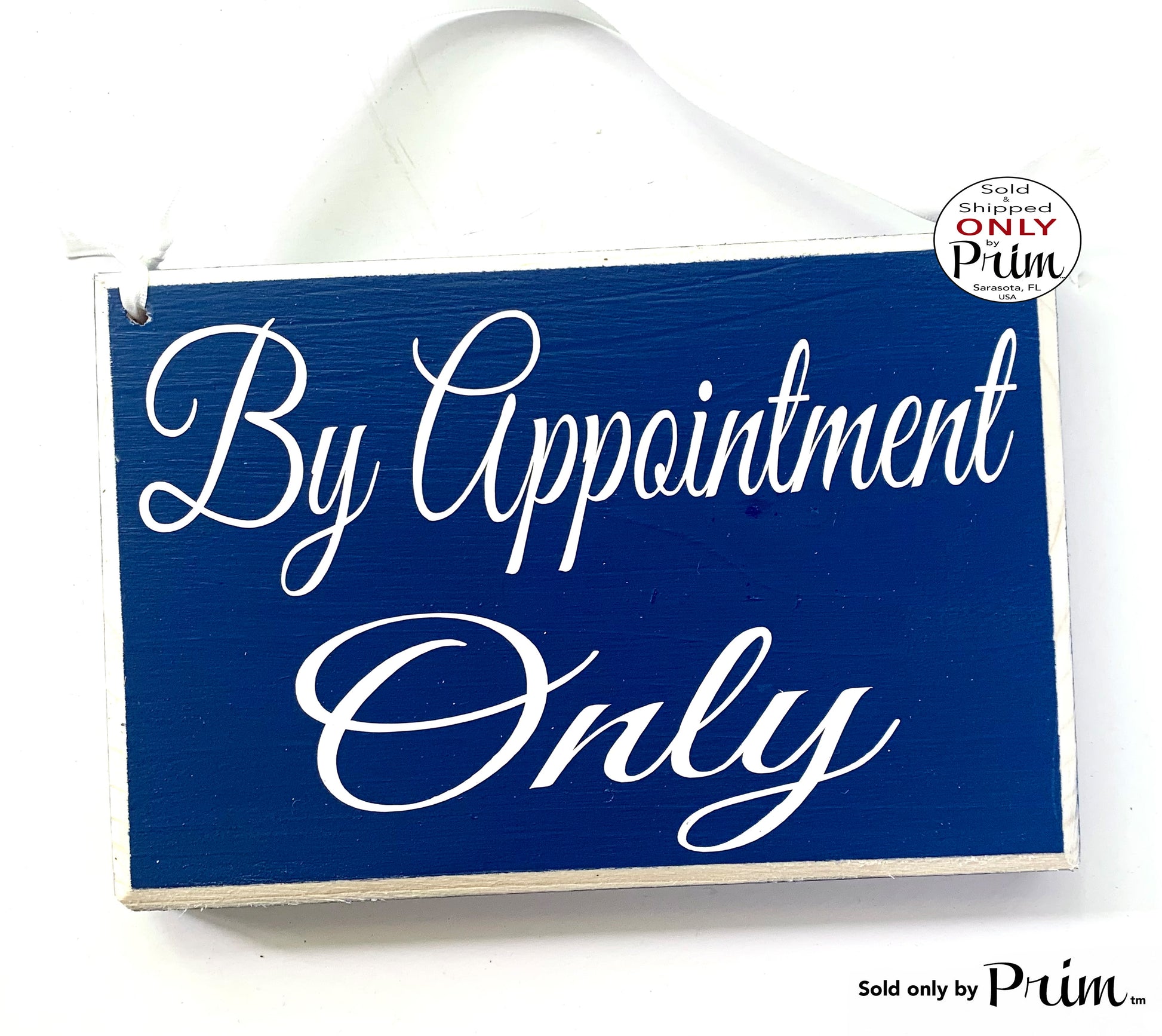 Designs by Prim 8x6 By Appointment Only Custom Wood Sign | No Walk-Ins Office Business Salon Spa Therapy Clinic Massage Facial Appointment Door Plaque