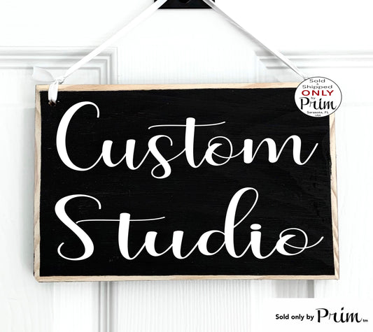 Designs by Prim 8x6 Personalized Studio Custom Wood Sign Spa Salon Business Art Department Nail Facial Massage Service Provider Artist Door Plaque
