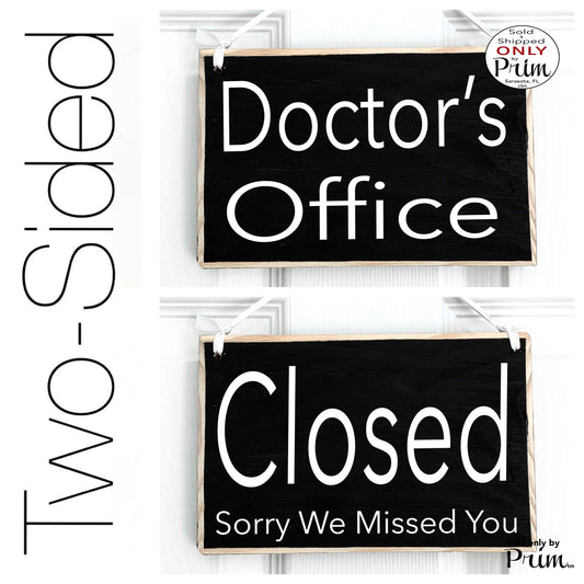 Designs by Prim 8x6 Doctors Office Closed Sorry We Missed You Custom Wood Sign In Out  Room Available With a Patient Please Open Unavailable Door Plaque