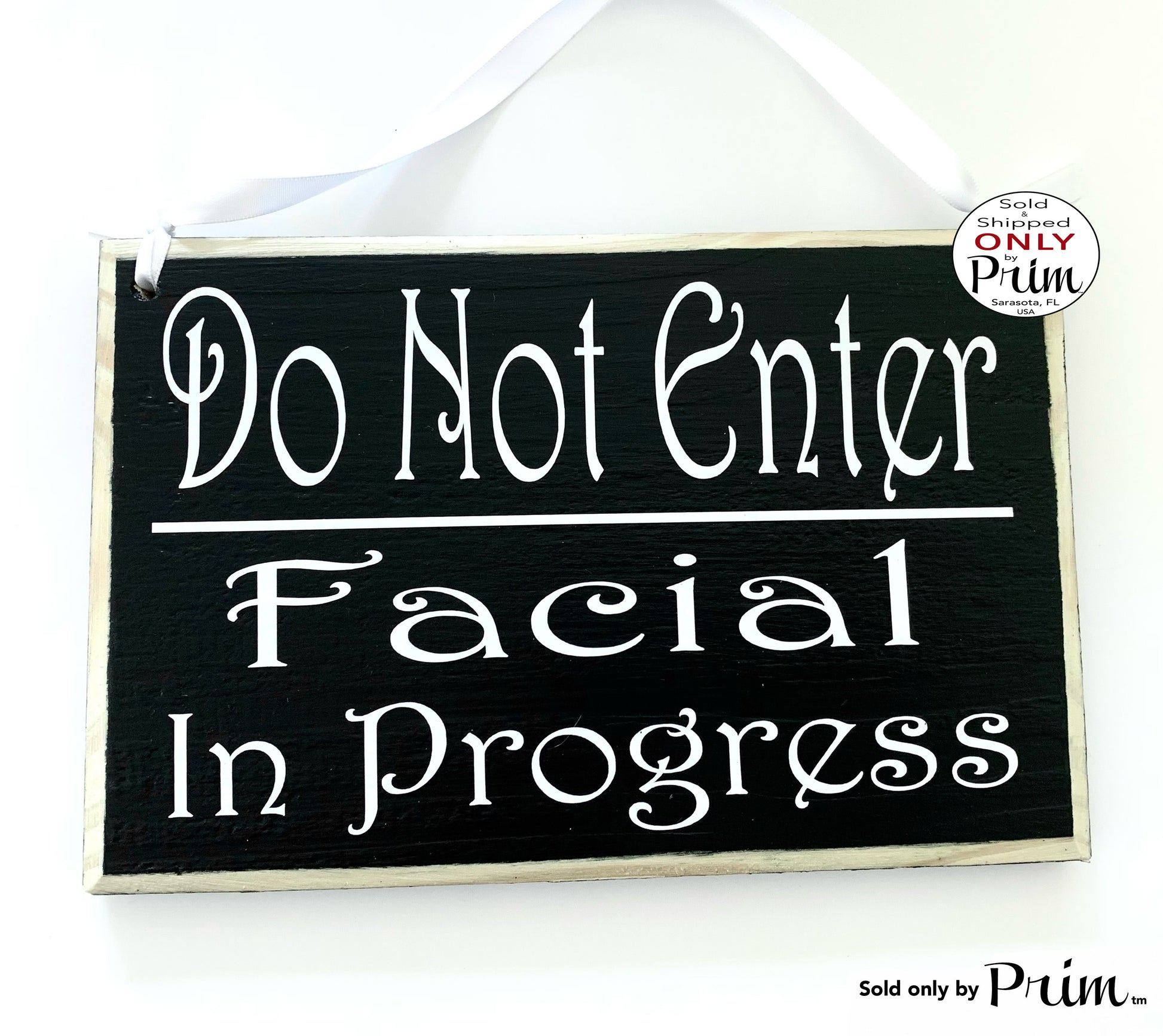 Designs by Prim 8x6 Do Not Enter Facial In Progress Custom Wood Sign Soft Voices Quiet Relaxation Session Please Do Not Disturb Therapy Spa Salon Office