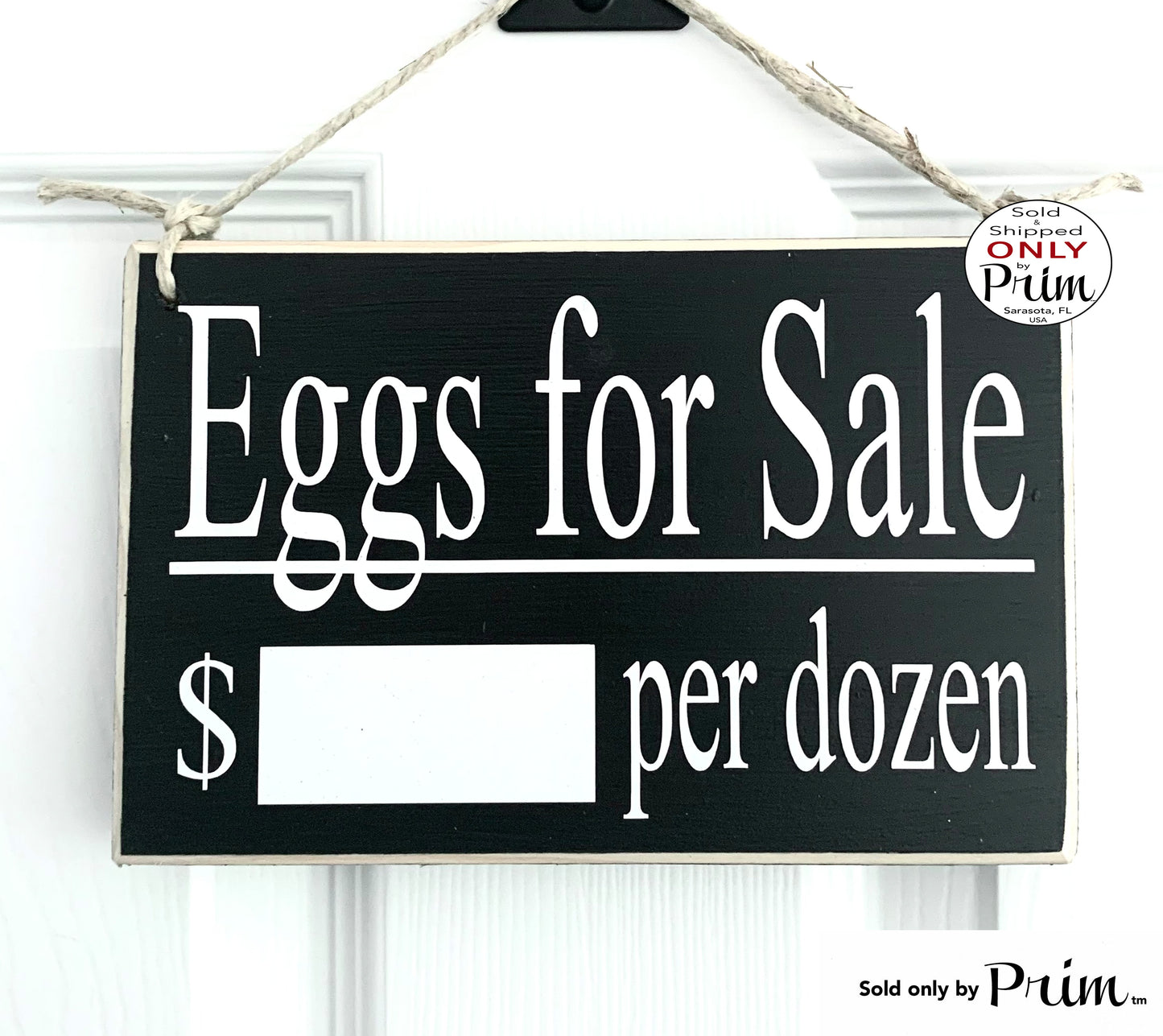 Designs by Prim 8x6 Eggs for Sale Per Dozen Custom Wood Sign | Sold Out Come Back Later Farmers market Farmhouse Chickens Local Grocery Door Plaque