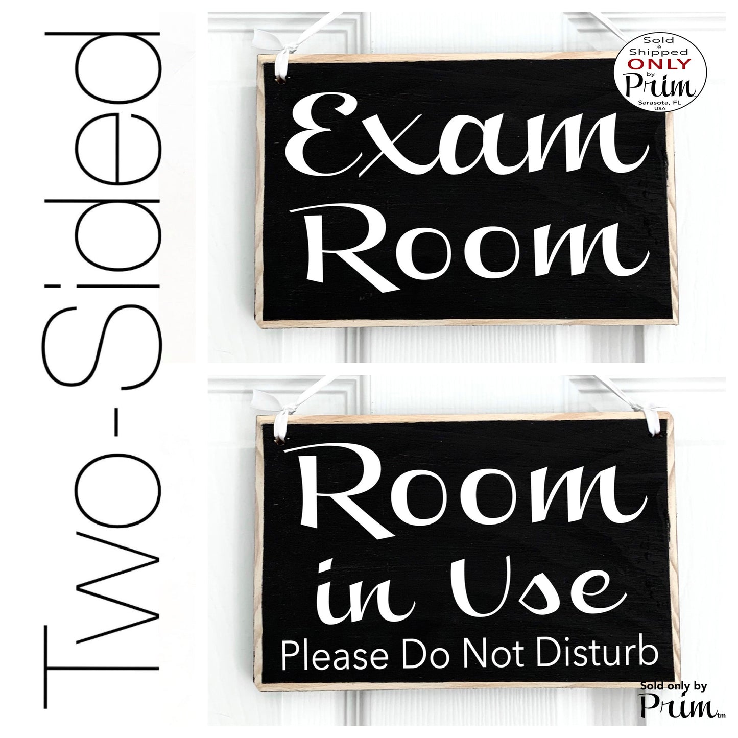 Designs by Prim 8x6 Exam Room In Use Pleases Do Not Disturb Custom Wood Sign Vacant Occupied Doctors Office Examination Available Wall Door Hanger Plaque