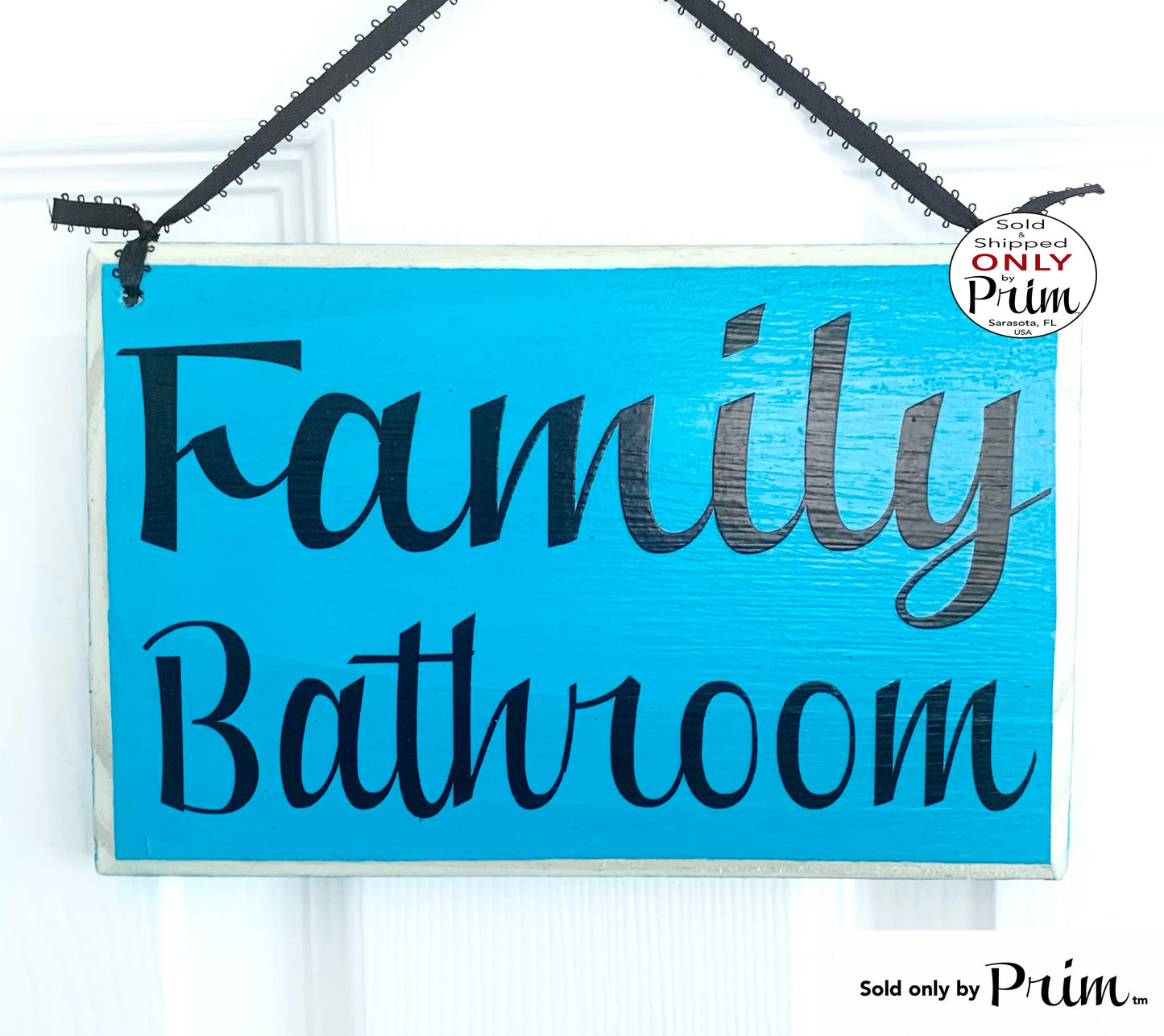 8x6 Family Bathroom Custom Wood Sign Bathroom Restroom Outhouse Washroom airbnb Bed and Breakfast Inn Hotel Door Plaque