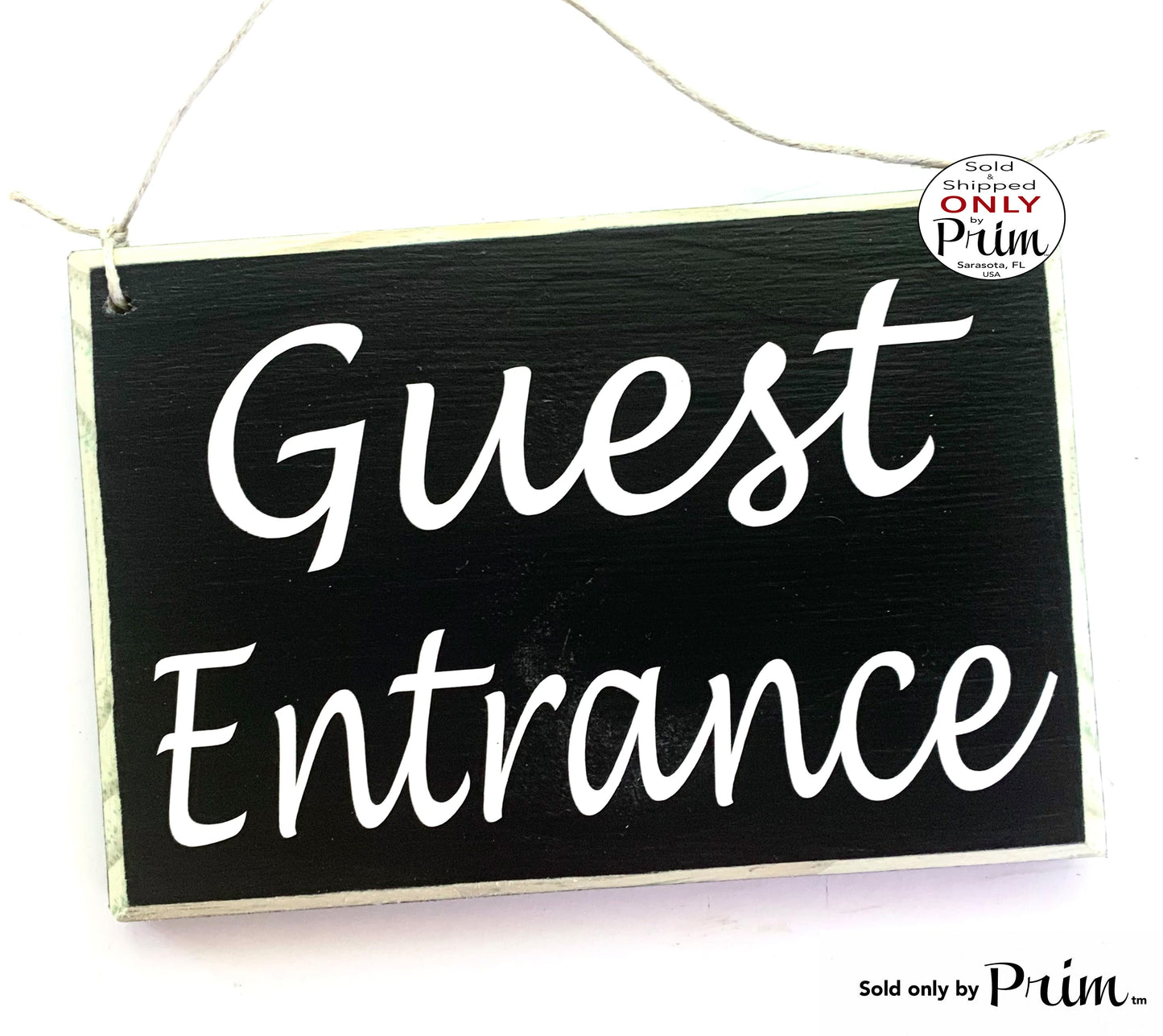 Designs by Prim 8x6 Guest Entrance Custom Wood Sign | Welcome Suite Guest Quarters Cottage Bed and Breakfast AirBnb Wall Door Plaque | Guest Room Door Sign