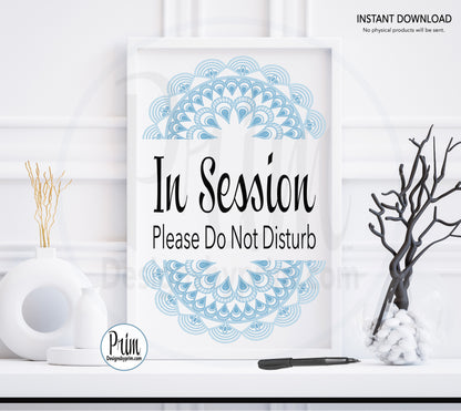 Designs by Prim In Session Please Do Not Disturb Printable Sign | In Progress Service In Session Soft Voices Quiet Please Spa Zen Service Session Download