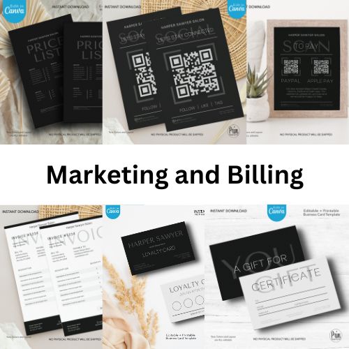 Simply Modern Business Branding Bundle | Business Card| Price List | Invoice Template | Social Media Follow | Thank You Card | Loyalty Card