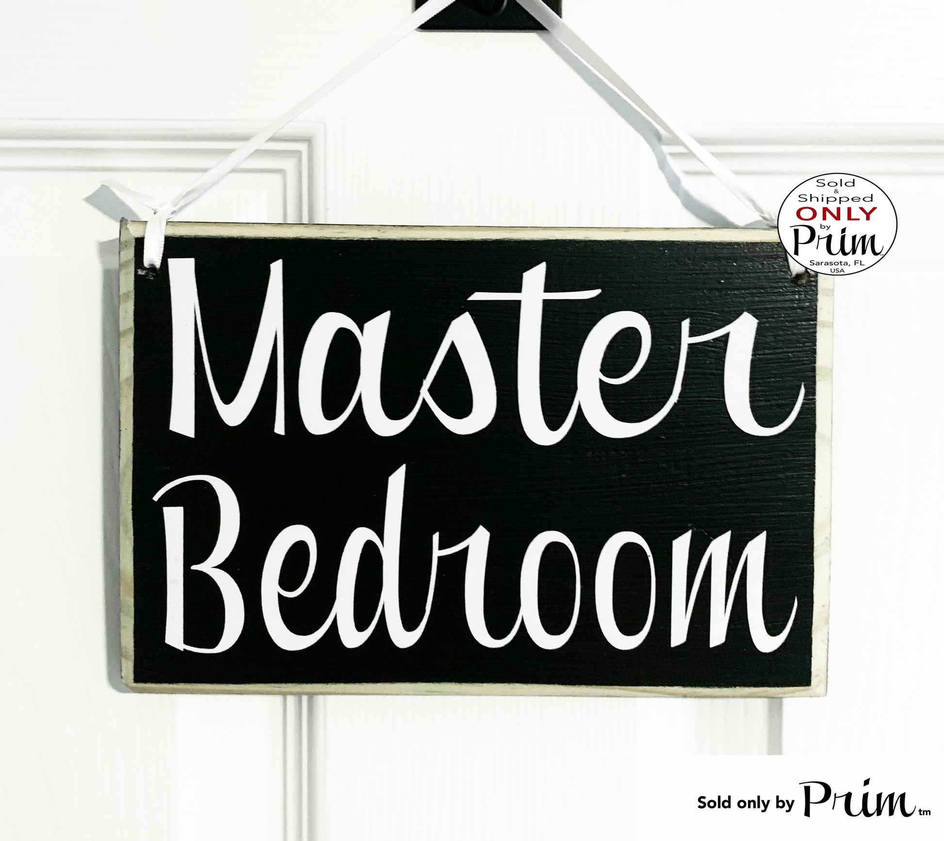 Designs by Prim 8x6 Master Bedroom Custom Wood Sign | Suite Main Bedroom Bed and Breakfast Hotel Spa Sleep Resort Welcome Door Plaque Hanger