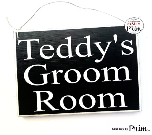 Designs by Prim 8x6 Personalized Groom's Room Custom Wood Sign Wedding Bridal Suite Groom Bride's Room Ceremony Bridal Shower Party Door Plaque