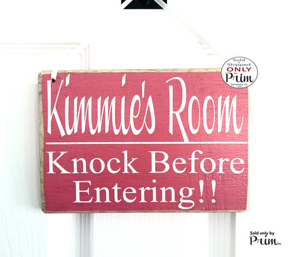 Designs by Prim Custom Name Room Knock Before Entering 8x6 Personalized Custom Wood Sign Do Not Disturb Kids Children Bedroom Privacy Hanger Door Plaque